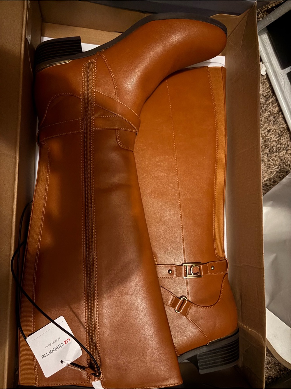 Liz Claiborne Tall Over-the-Knee Boots in Cognac